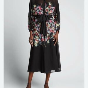 Rickie Freeman for Teri Jon Floral Print Chiffon Dress